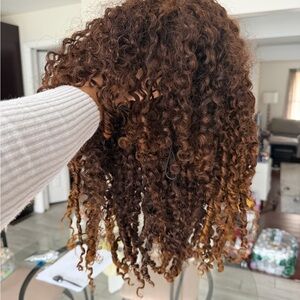 Custom Color Curly Half Wig From ISEE HAIR